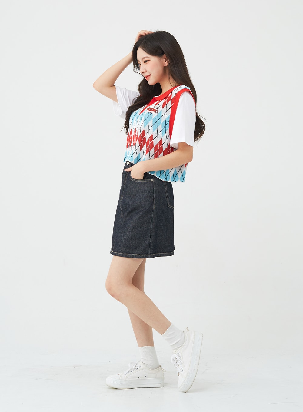 Vintage Color Denim Mini Skirt BG04